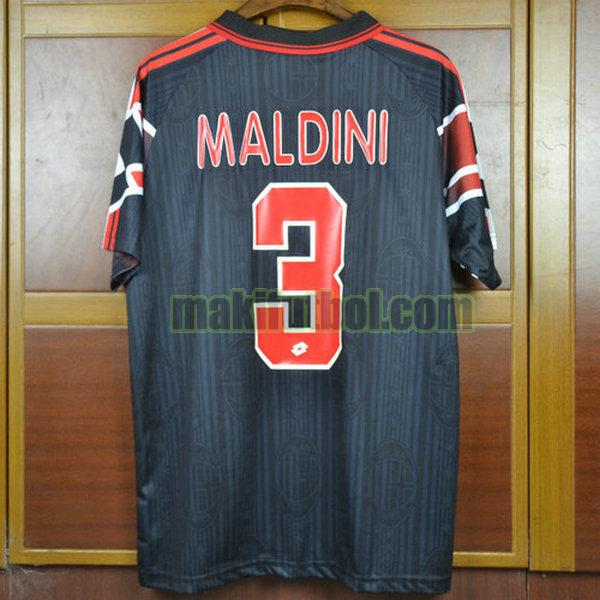camisetas ac milan 1997-1998 tercera maldini 3 negro