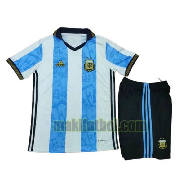 camisetas argentina niño 2022 commemorative edition azul blanco