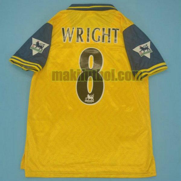camisetas arsenal 1996-1997 segunda wright 8 amarillo