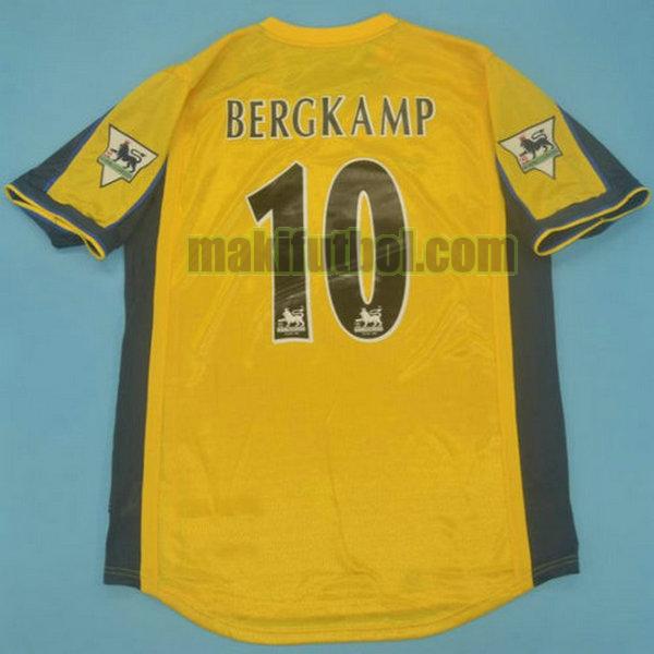 camisetas arsenal 2000-2001 segunda bergkamp 10 amarillo