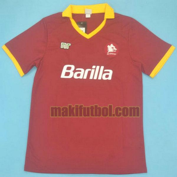 camisetas as roma 1989-1990 primera rojo