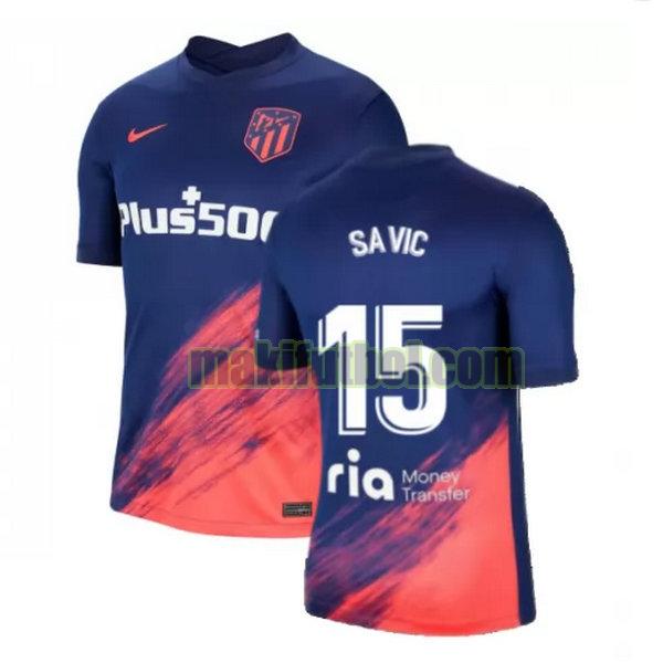camisetas atletico madrid 2021 2022 segunda savic 15 azul negro