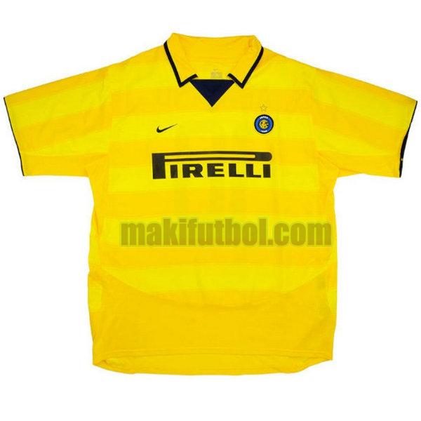 camisetas inter milan 2003-2004 segunda amarillo