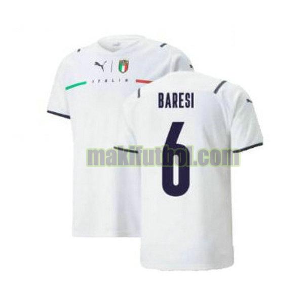 camisetas italia 2021 2022 segunda baresi 6 blanco