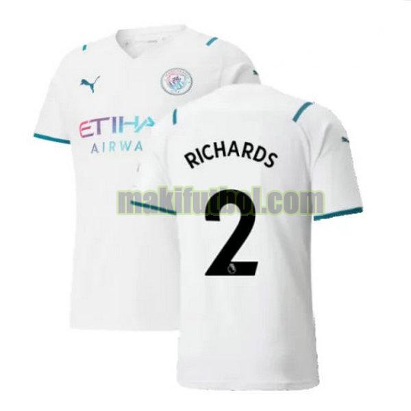 camisetas manchester city 2021 2022 segunda richards 2 blanco