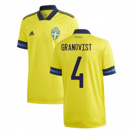 Camiseta Suecia granqvist 4 Primera Equipacion 2020-2021