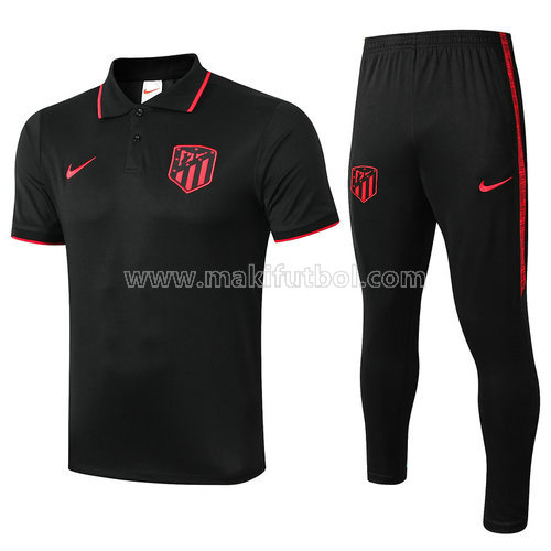 camiseta atletico madrid polo 2019-2020 Negro