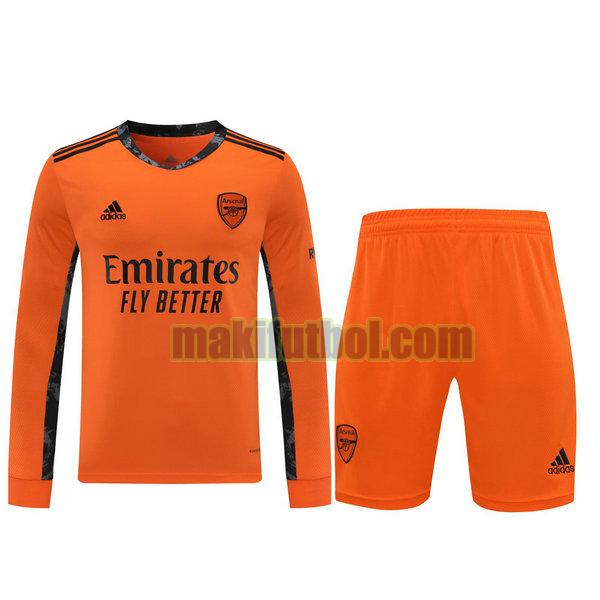 camisetas+pantalones cortos arsenal 2021 portero ml naranja