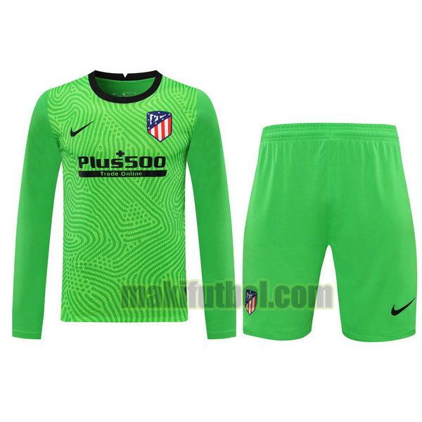 camisetas+pantalones cortos atletico madrid 2021 portero ml verde