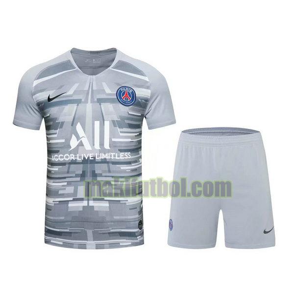 camisetas+pantalones cortos paris saint-germain 2021 portero gris