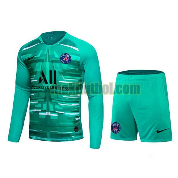 camisetas+pantalones cortos paris saint-germain 2021 portero ml azul