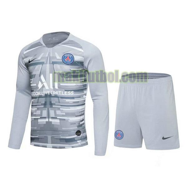 camisetas+pantalones cortos paris saint-germain 2021 portero ml gris