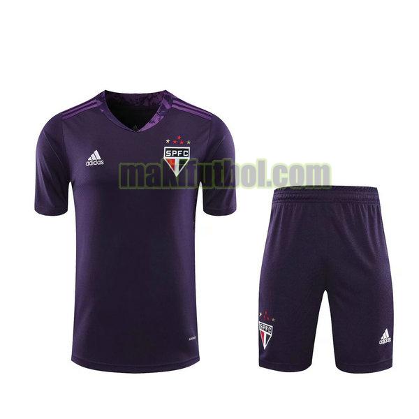 camisetas+pantalones cortos sao paulo 2021 portero púrpura