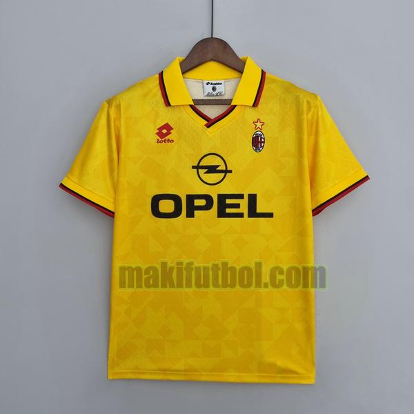camisetas ac milan 1995 1996 segunda amarillo