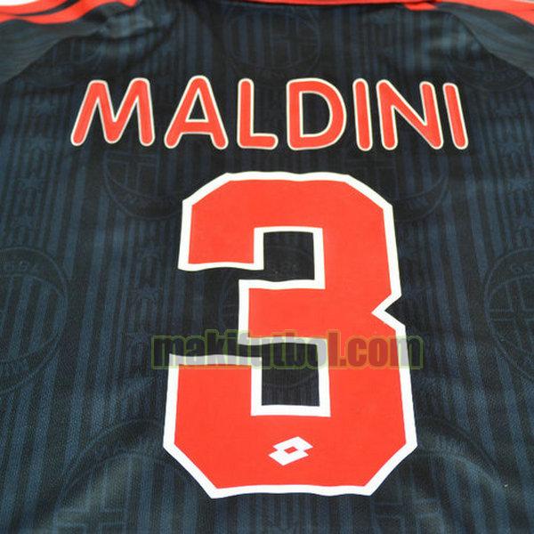 camisetas ac milan 1997-1998 tercera maldini 3 negro