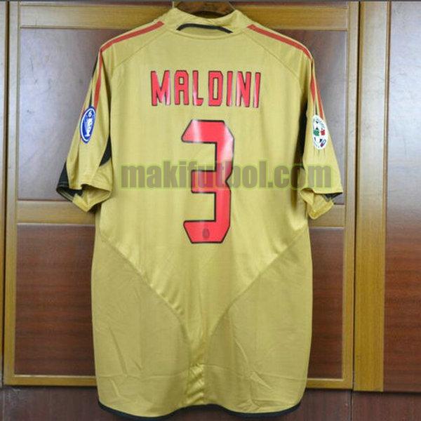 camisetas ac milan 2004-2005 tercera maldini 3 amarillo