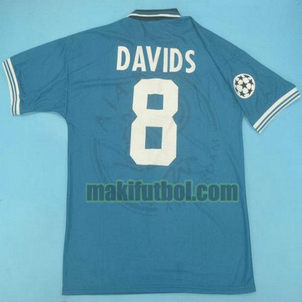 camisetas ajax 1995-1996 segunda davids 8 azul