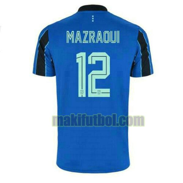 camisetas ajax 2021 2022 segunda mazraoui 12 azul