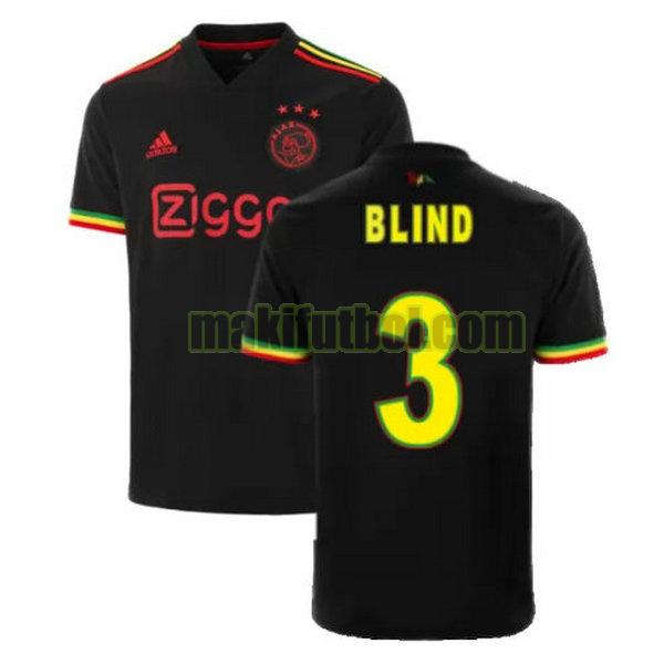 camisetas ajax 2021 2022 tercera blind 3 negro