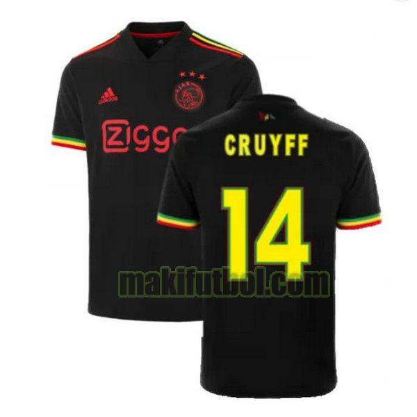 camisetas ajax 2021 2022 tercera cruyff 14 negro