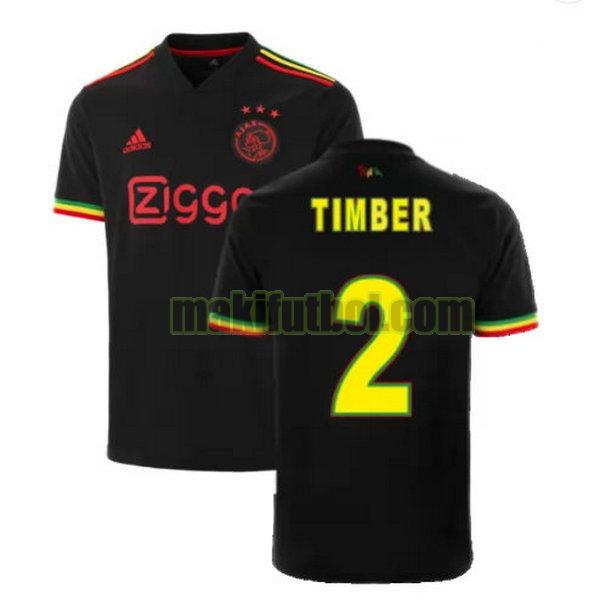 camisetas ajax 2021 2022 tercera timber 2 negro