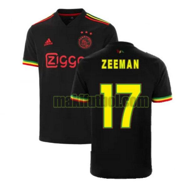 camisetas ajax 2021 2022 tercera zeeman 17 negro