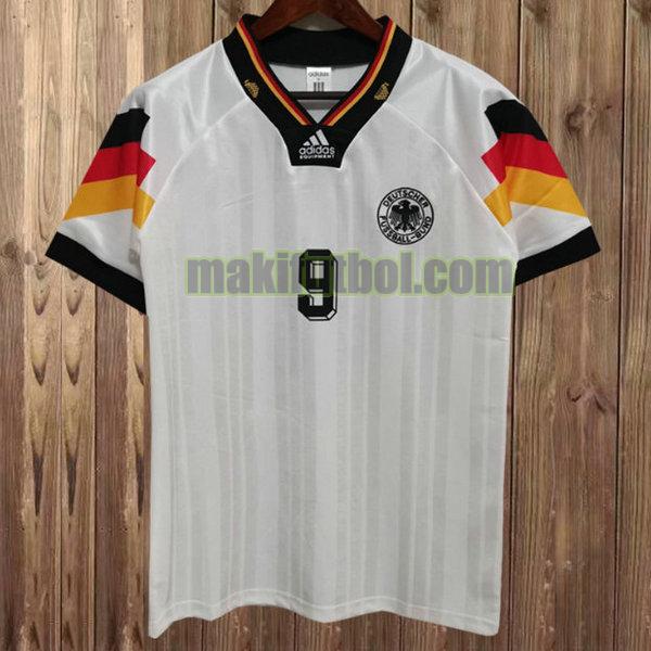 camisetas alemania 1992 primera voller 9 blanco