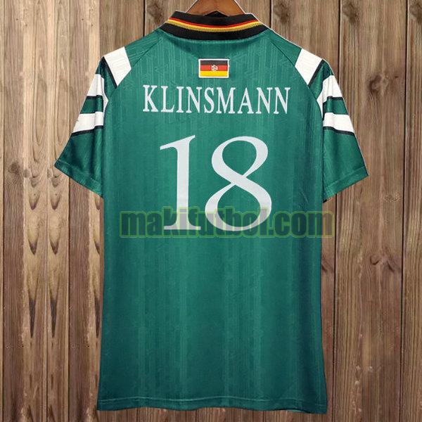 camisetas alemania 1996 segunda klinsmann 18 verde