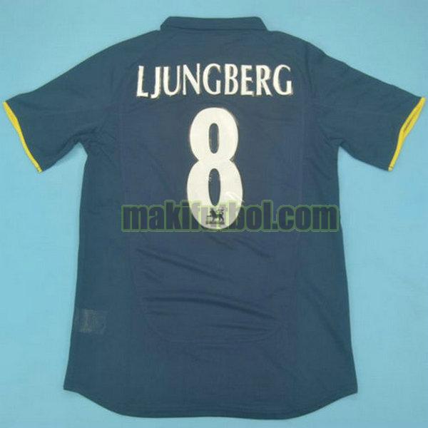 camisetas arsenal 2000-2002 segunda ljungberg 8 azul