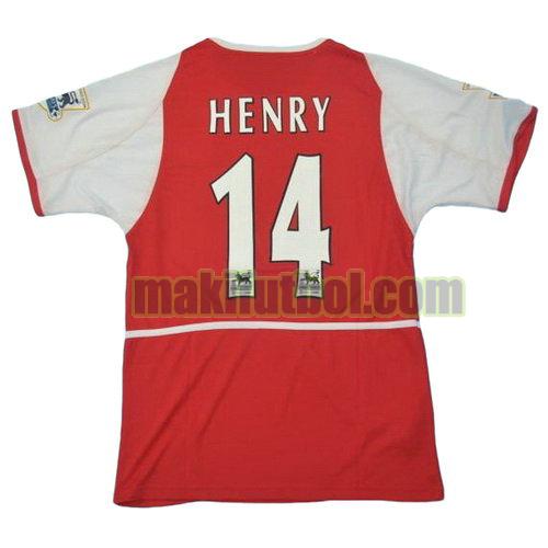 camisetas arsenal 2002-2004 primera henry 14