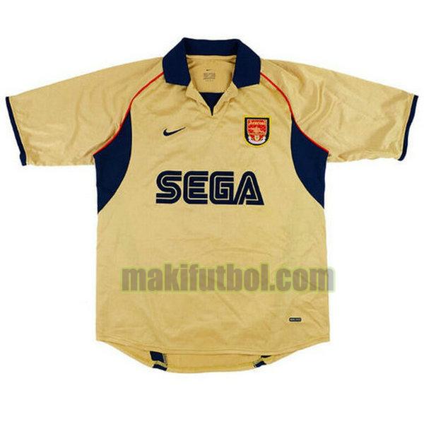 camisetas arsenal 2002 segunda amarillo