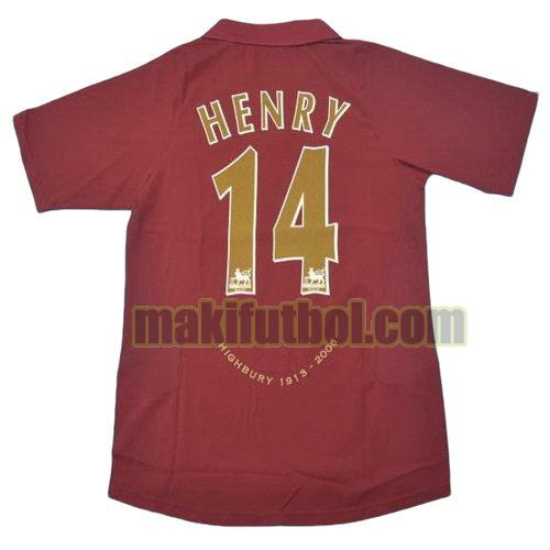 camisetas arsenal 2005-2006 primera henry 14