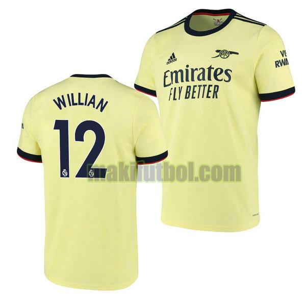 camisetas arsenal 2021 2022 segunda willian 12 amarillo