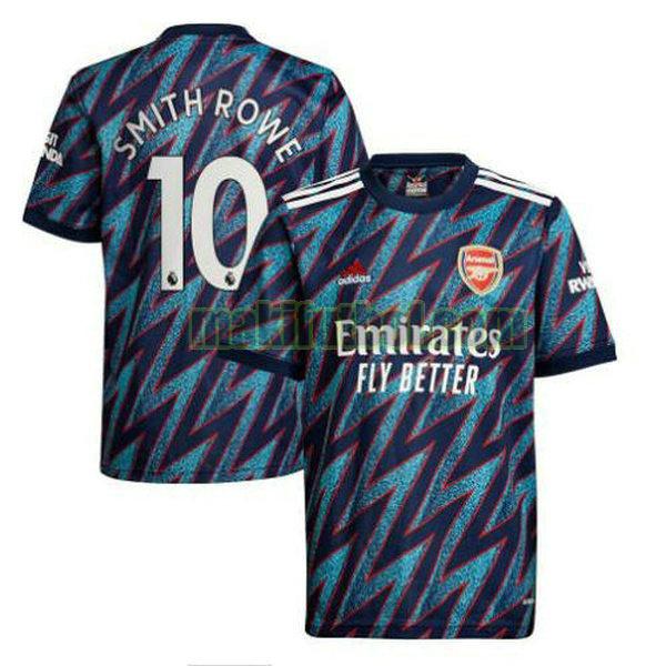 camisetas arsenal 2021 2022 tercera smith rowe 10 azul