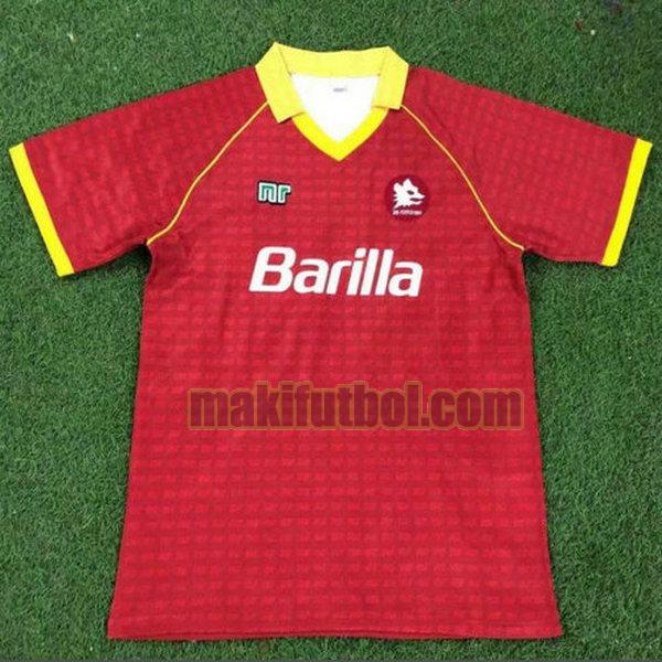 camisetas as roma 1990-1991 primera rojo