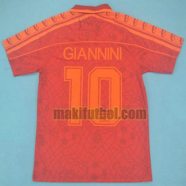 camisetas as roma 1995-1996 primera giannini 10 rojo