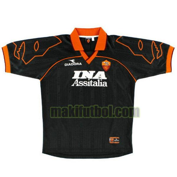 camisetas as roma 1999-2000 segunda negro