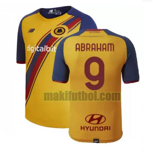 camisetas as roma 2021 2022 fourth abraham 9 amarillo
