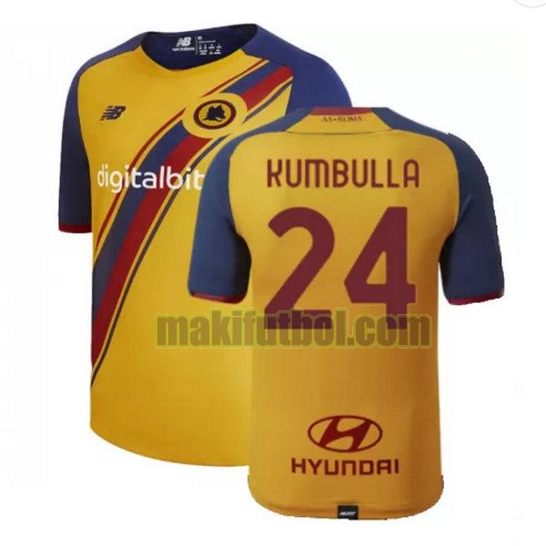 camisetas as roma 2021 2022 fourth kumbulla 24 amarillo