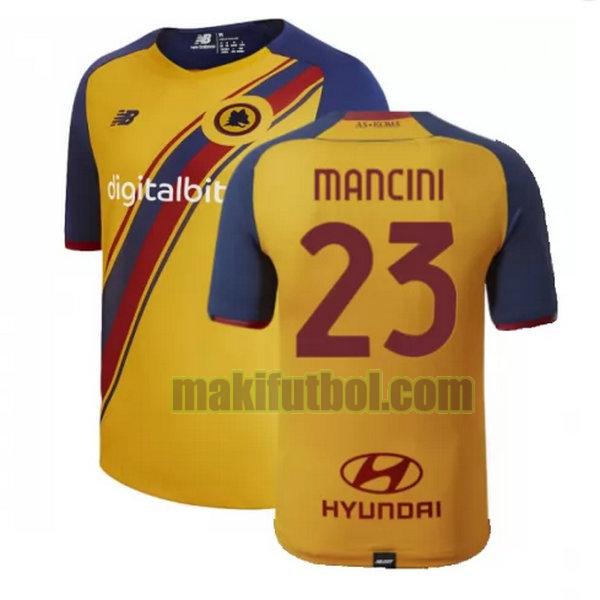 camisetas as roma 2021 2022 fourth mancini 23 amarillo