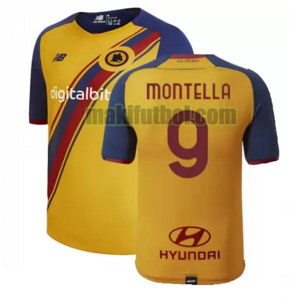camisetas as roma 2021 2022 fourth montella 9 amarillo