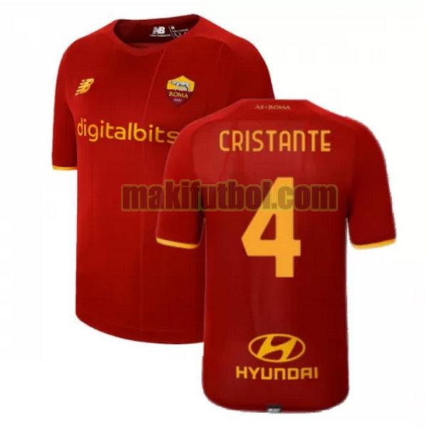camisetas as roma 2021 2022 primera cristante 4 rojo