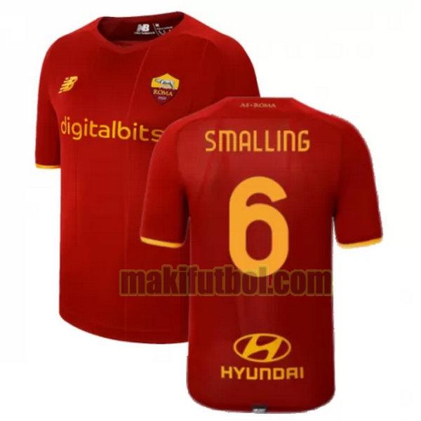 camisetas as roma 2021 2022 primera smalling 6 rojo