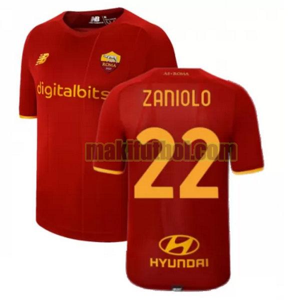 camisetas as roma 2021 2022 primera zaniolo 22 rojo