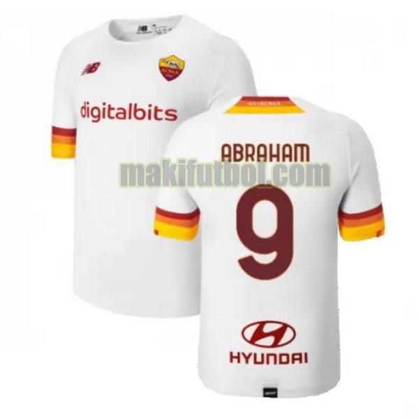 camisetas as roma 2021 2022 segunda abraham 9 blanco