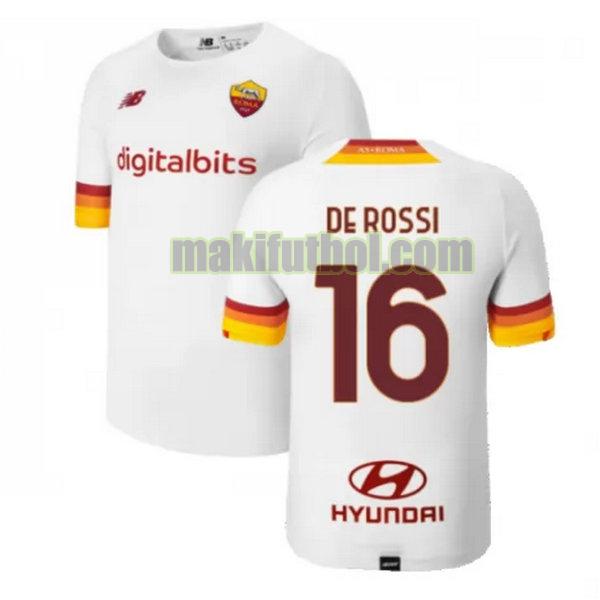 camisetas as roma 2021 2022 segunda de rossi 16 blanco