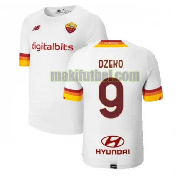 camisetas as roma 2021 2022 segunda dzeko 9 blanco