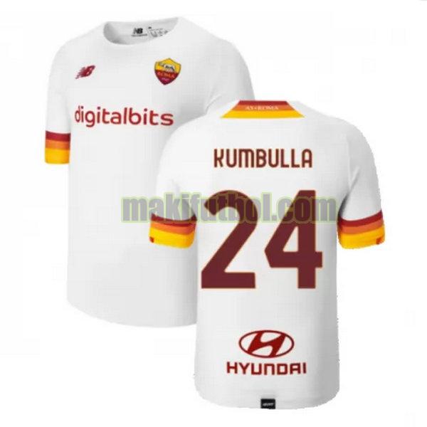 camisetas as roma 2021 2022 segunda kumbulla 24 blanco