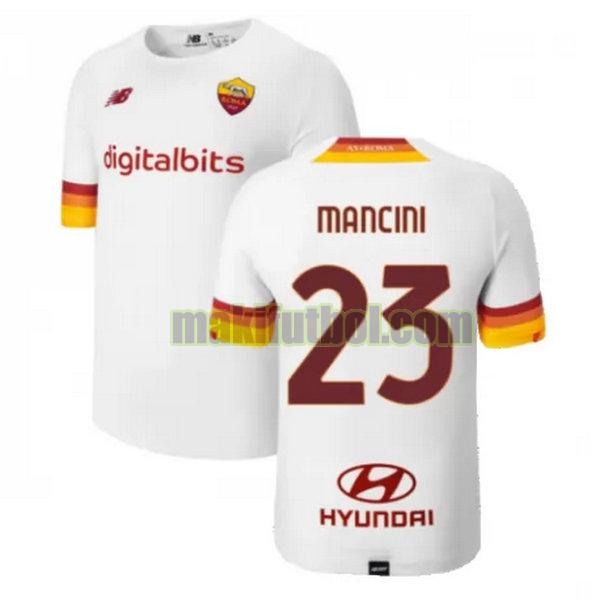 camisetas as roma 2021 2022 segunda mancini 23 blanco