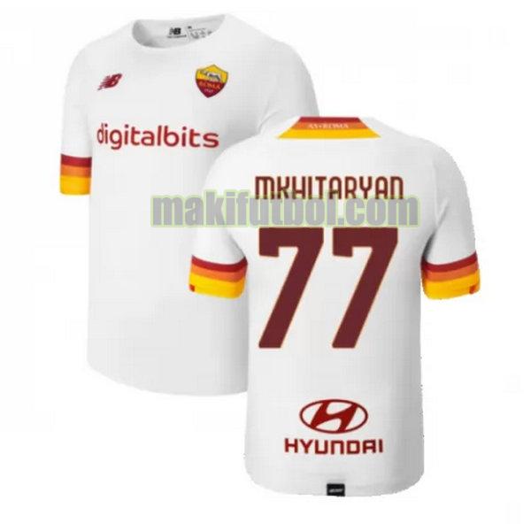 camisetas as roma 2021 2022 segunda mkhitaryan 77 blanco